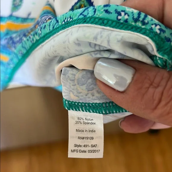 Cabana Life Turquoise and White Tunic Dress - Picture 4 of 5